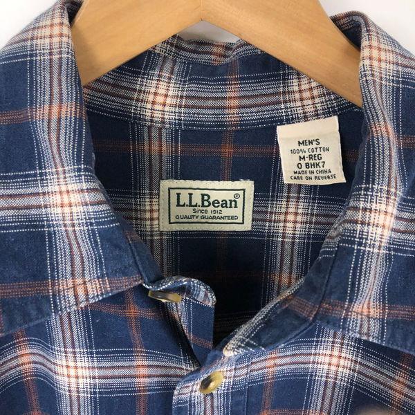 【古着】 L.L.Bean エルエルビーン シャツ チェック柄 オンブレチェック 長袖 ネイビー系 メンズL 【中古】 n045188｜outfit-vintage｜03