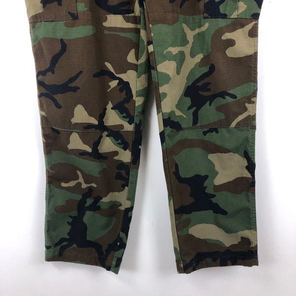 【古着】 U.S ARMY ミリタリー カーゴパンツ BDU リップ ストップ ウッドランドカモ 00s オリーブ系 メンズL 【中古】 n045216｜outfit-vintage｜03