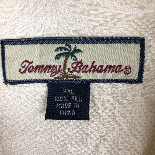 【古着】 TOMMY BAHAMA シルク シャツ 開襟 ジャガード柄 半袖 ベージュ系 メンズXL以上 【中古】 n046462｜outfit-vintage｜03