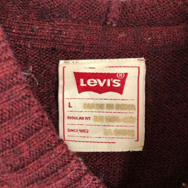 【古着】 Levi's リーバイス セーター パーカータイプ スクールセーター ワイン系 メンズM 【中古】 n047874｜outfit-vintage｜03
