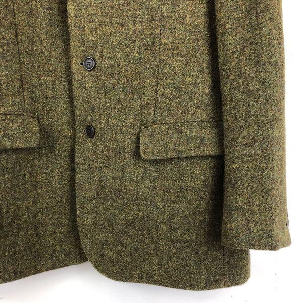 【古着】 Harris Tweed ハリスツイード テーラードジャケット ツイードジャケット 80-90s ヴィンテージ オリーブ系 メンズM 【中古】 n048396｜outfit-vintage｜06