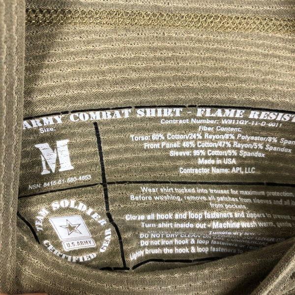【古着】 U.S ARMY コンバットシャツ FRAME RESISTANT USA製 長袖 オリーブ系 メンズM 【中古】 n048486｜outfit-vintage｜04
