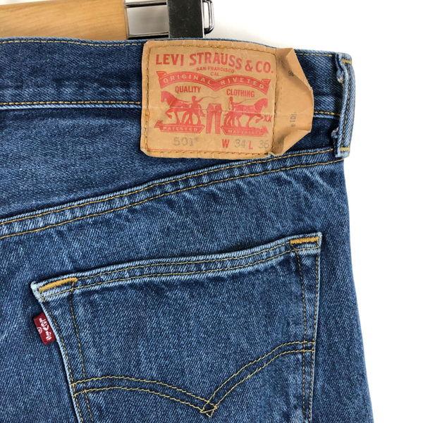 【古着】 Levi's リーバイス 501 デニムパンツ レギュラーストレート ジャパン企画 メキシコ製 ブルー系 メンズW34 【中古】 n052497｜outfit-vintage｜08