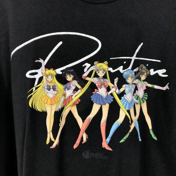 【古着】 Sailor Moon セーラームーン Tシャツ アニメ 漫画 美少女戦士 シルバープリント ブラック系 メンズXL 【中古】 n052826｜outfit-vintage｜04