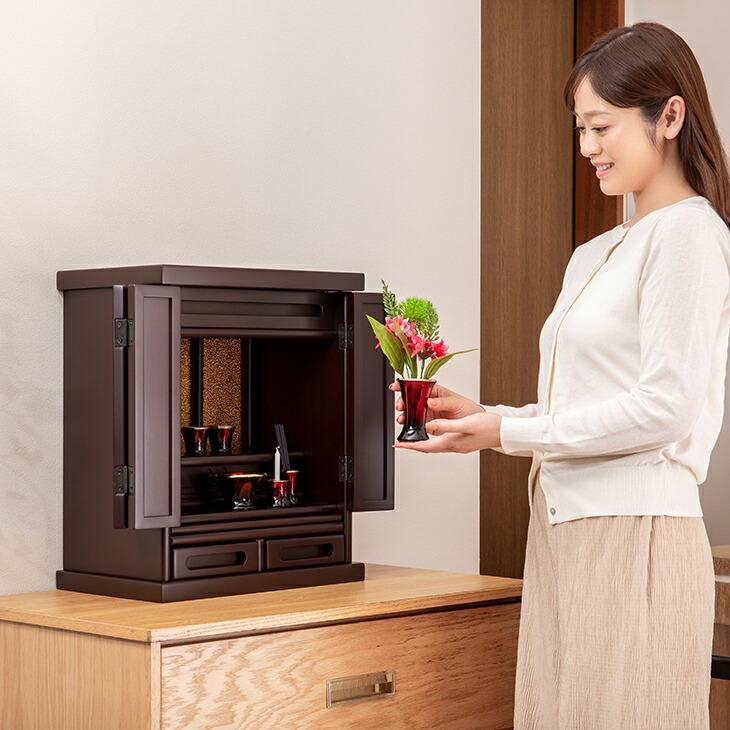 仏壇 コンパクト 省スペース ミニ仏壇 上置型 上置仏壇 モダン 木製