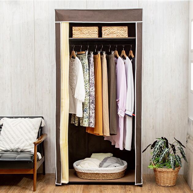 ハンガーラック カバー付き 幅90cm クローゼット ワードローブ 洋服