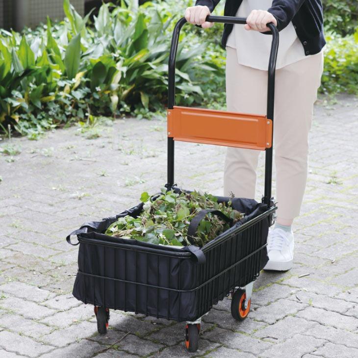 台折りたたみ 台車 キャリー カート カゴ台車 ハンドトラック 軽量 深型バスケット台車 荷物 運搬 ワゴン 専用カバー付 スチール製 完成品 1年間保証書付き｜outlet-f｜05