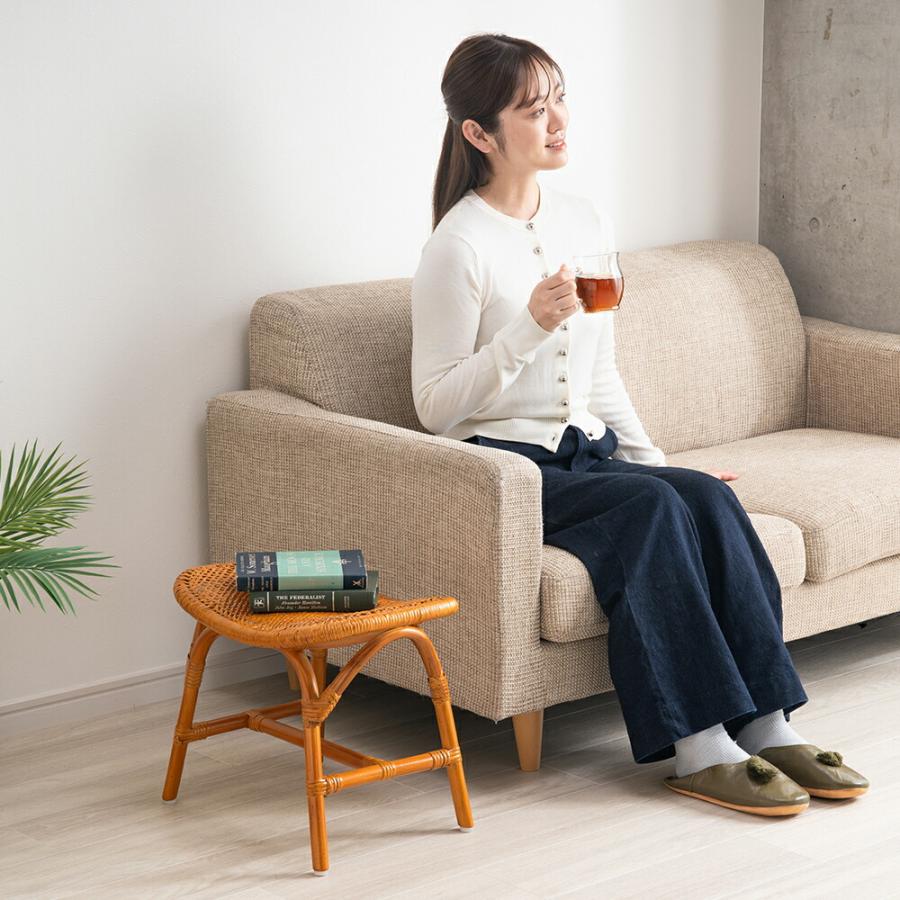 ラタン スツール 天然籐 スクエアスツール 椅子 チェア イス