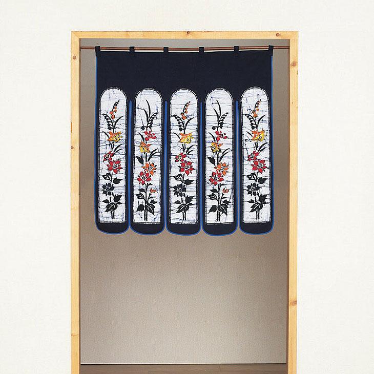 ！専用です！狂言のれん　暖簾　月　桔梗　和染 のれん ろうけつ染め 90cm丈 日本製 洗える 綿100% 手染め 和風