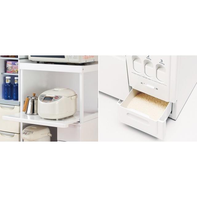 レンジ台 レンジボード レンジラック エムケー 米びつ付き 12kg 収納ラック ライスストッカー キッチン収納棚 ハイタイプ 引き出し キッチン収納 A アウトレットファニチャー 通販 Yahoo ショッピング