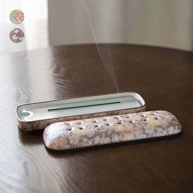 線香皿 横置き 有田焼 線香立て 花柄 おしゃれ 寝かせて使える 仏壇