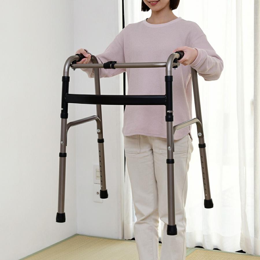 山善（YAMAZEN） 歩行器 折りたたみ 立ち上がりサポート 歩行 介護