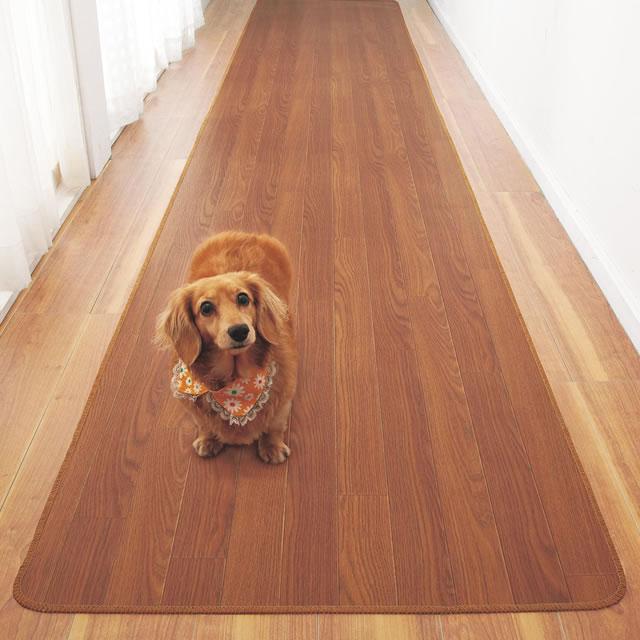 廊下敷 木目調 45×240cm キッチンマット フローリング調 ビニール製 拭ける 撥水 抗菌 防臭 日本製 お手入れ簡単 : アウトレット ...