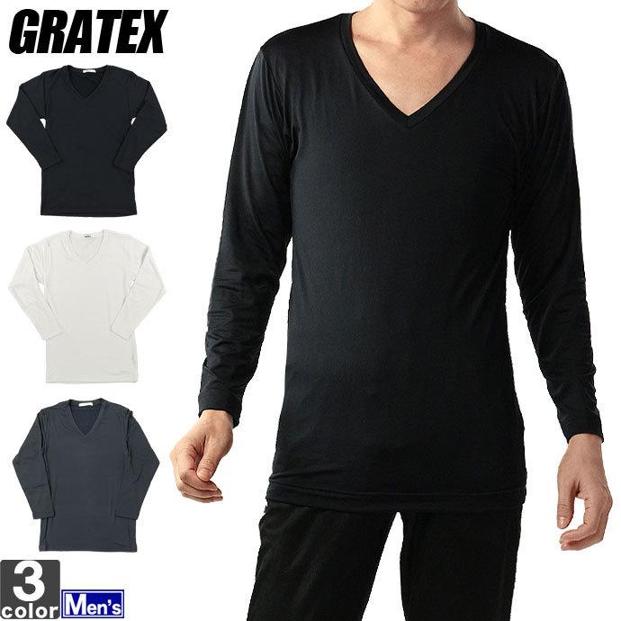 長袖tシャツ グラテックス Gratex メンズ 裏ピーチ起毛 長袖 Vネック 10 インナー 裏起毛 防寒 スポーツショップ グラスホッパー 通販 Yahoo ショッピング