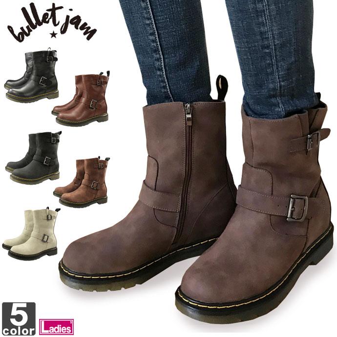 ブーツ バレットジャム Bulletjam レディース 8112 ショート エンジニアブーツ 01 サイドファスナー 8112 スポーツショップ グラスホッパー 通販 Yahoo ショッピング