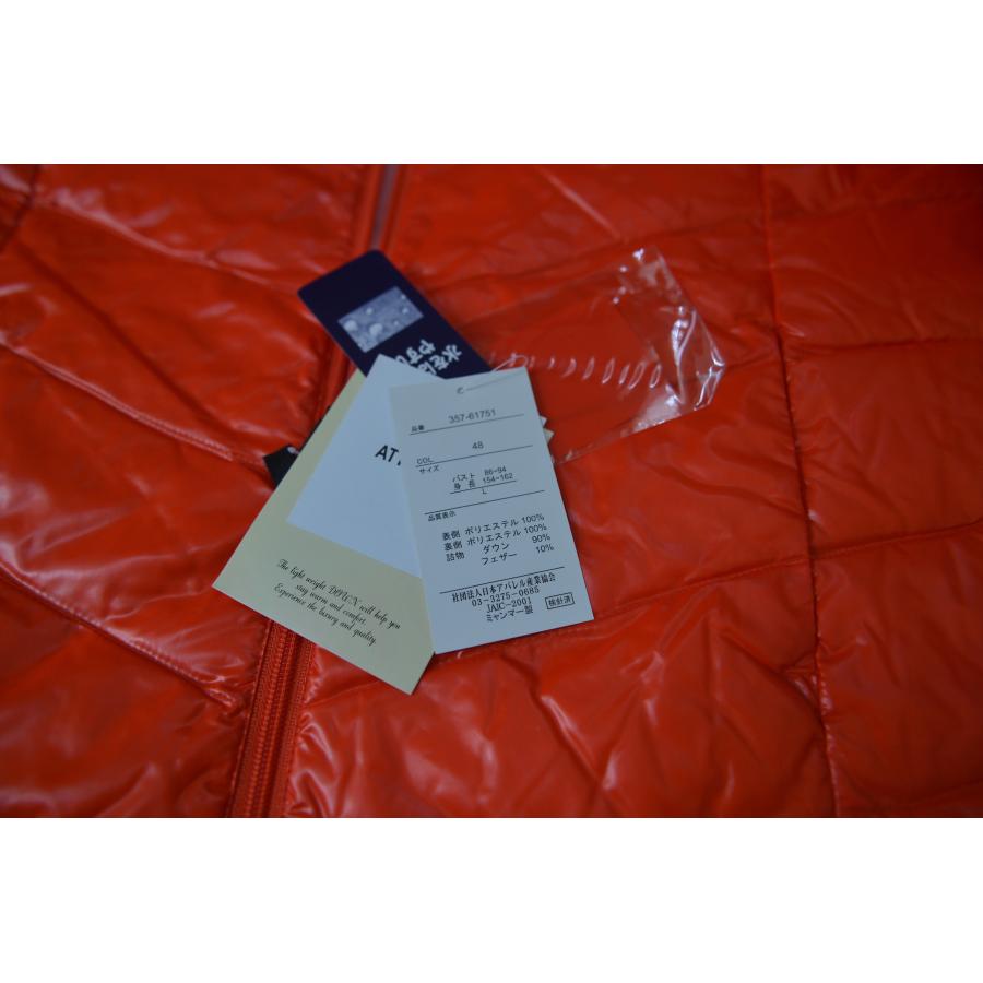 ポケッタブルライトフィットダウンジャケット　フード付き 軽量 薄手 防寒 保温 あたっか 撥水 細見え　M/L/LL　ダークパープル/オレンジ/ターコイズ/ピンク　 |  | 05