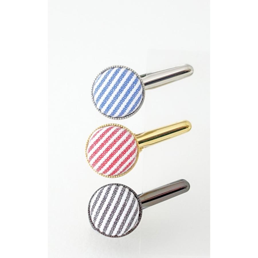 補聴器ストラップ　落下防止　ストライプ布地　シルクコード　片耳用　28cm　グレー/マスタード/ダークブラウン　 |  | 04