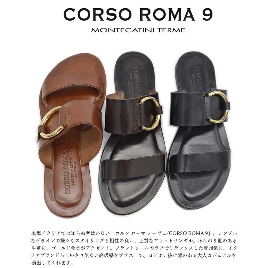 Corso Roma コルソローマ サンダル 134 イタリア製 ミュール レディース フラットサンダル レザー ブラック ブラウン 134 Shoebreak 通販 Yahoo ショッピング