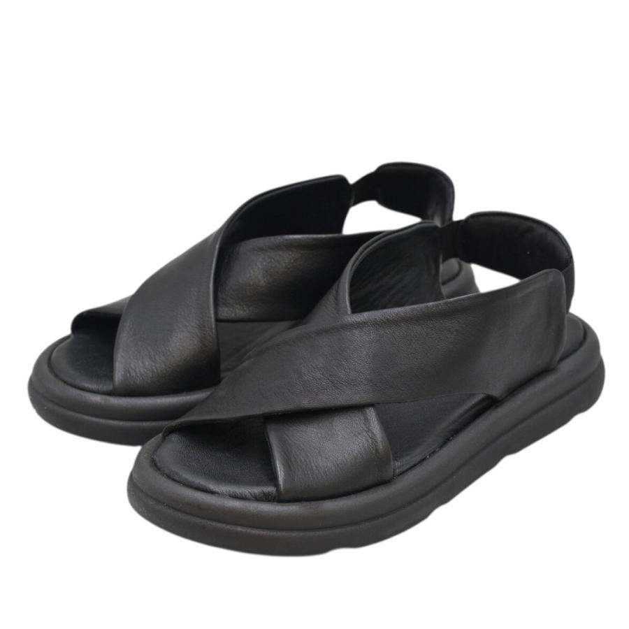 【未使用】NOWOS ノーウォス　レースアップ　フラットサンダル　レザー　牛革 ブエノシューズ BUENO SHOES クロスベルトサンダル a2603 本革 厚底