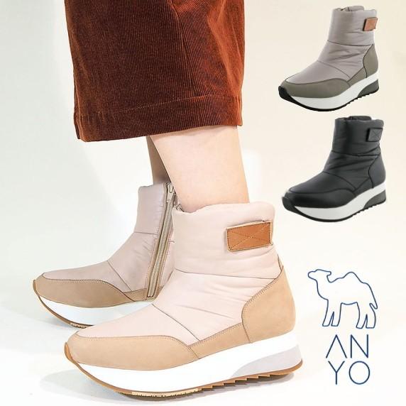 Anyo スニーカーブーツ レディース 靴 厚底 スニーカー ハイテク ショートブーツ歩きやすい 痛くない ブラック 黒 C Shoebreak 通販 Yahoo ショッピング