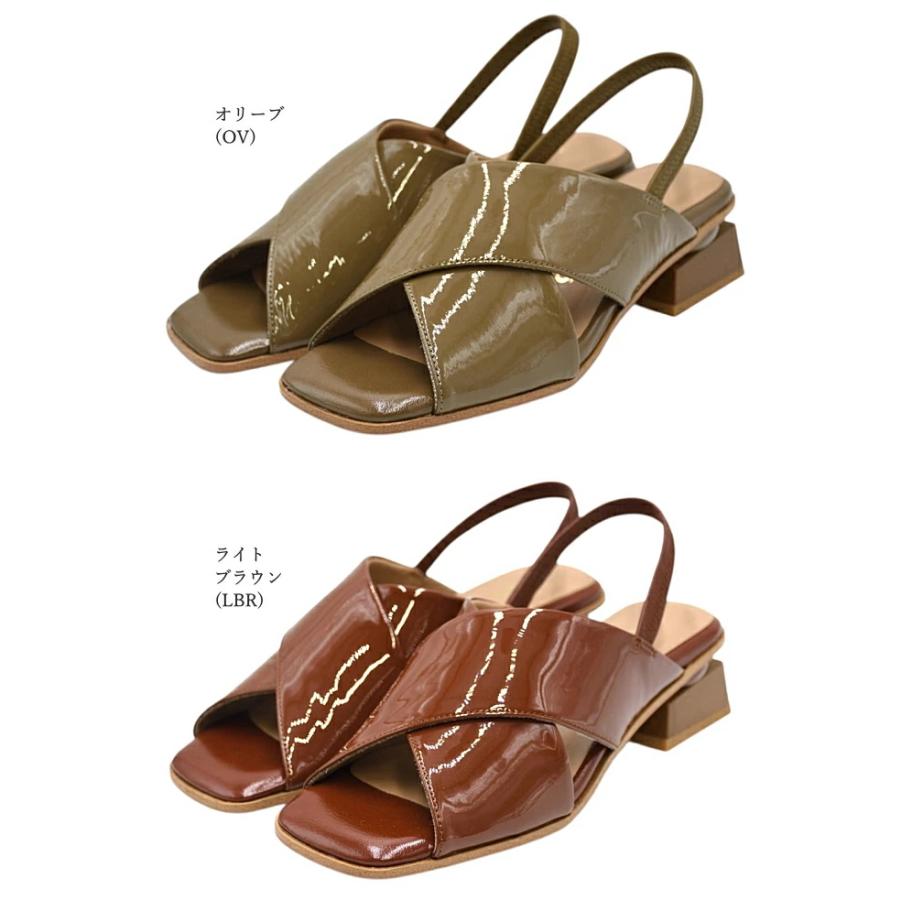 cava cava（サヴァサヴァ） スクエアクロスサンダル 1320621 エナメル