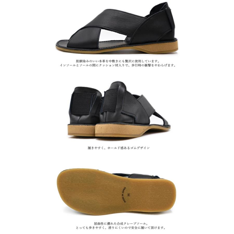 Figurino フィグリーノ 日本製 本革 サンダル FG005 レザー かかとゴム