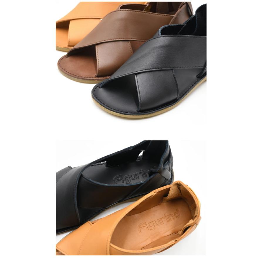 Figurino フィグリーノ 日本製 本革 サンダル FG005 レザー かかとゴム