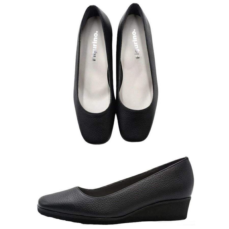 Figurino フィグリーノ ウェッジソールパンプス 幅広 4E 本革 FT-40 日本製 軽量 甲高 ワイズ ゆったり リラックス レザー 牛革 レディース 靴 Figurino フィグリーノ ウェッジソールパンプス 幅広 4E 本革 FT-40