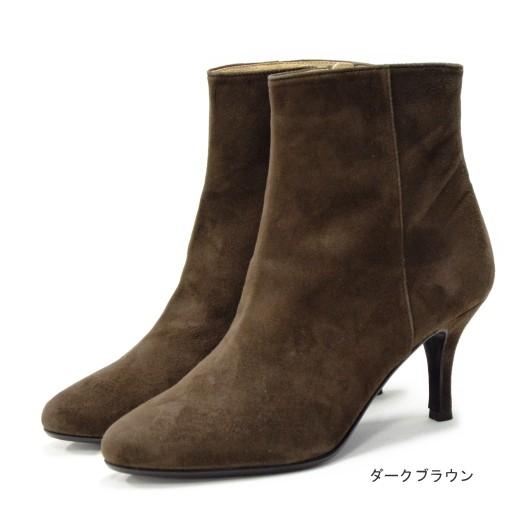日本製 スエード ショートブーツ ブーティ R-7209 ハイヒール パンプス  