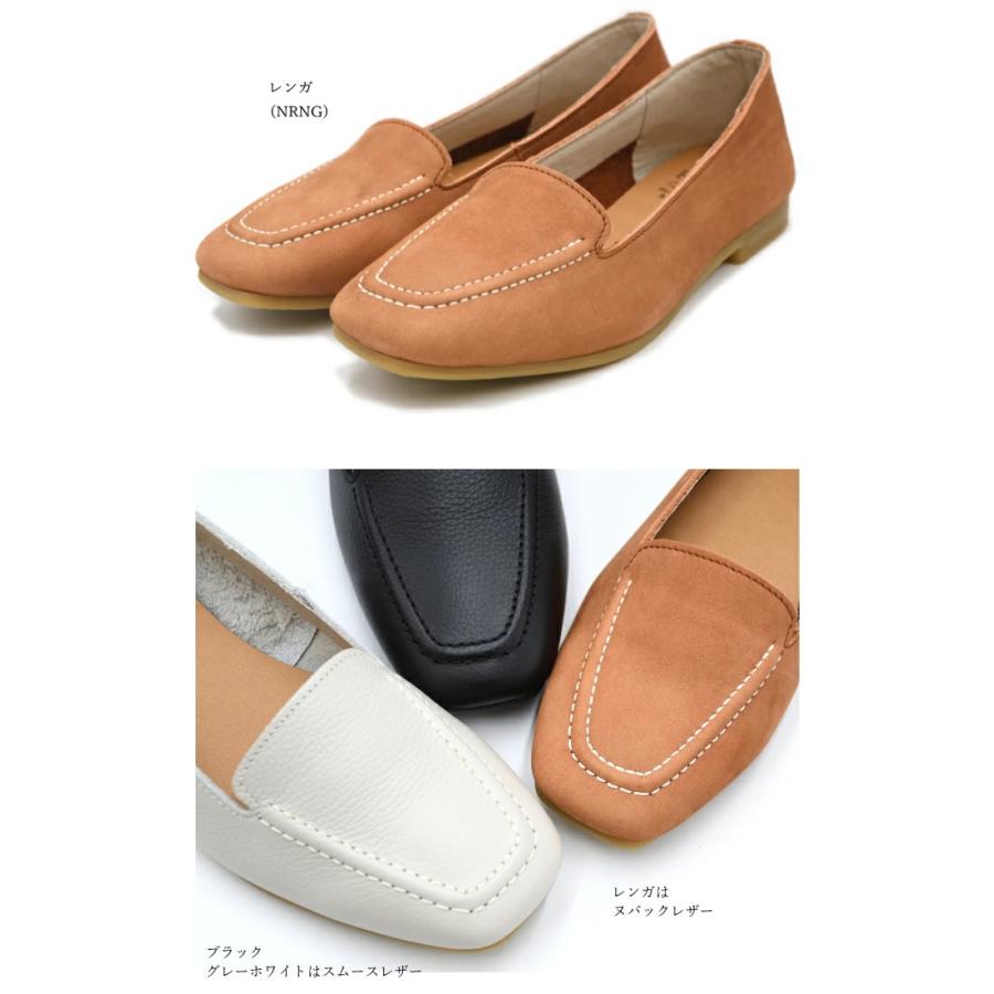 Recipe レシピ モカステッチシューズ RP-515 レザー ローファー スリッポン レディース 歩きやすい Recipe レシピ モカステッチシューズ RP-515 レザー ローファー