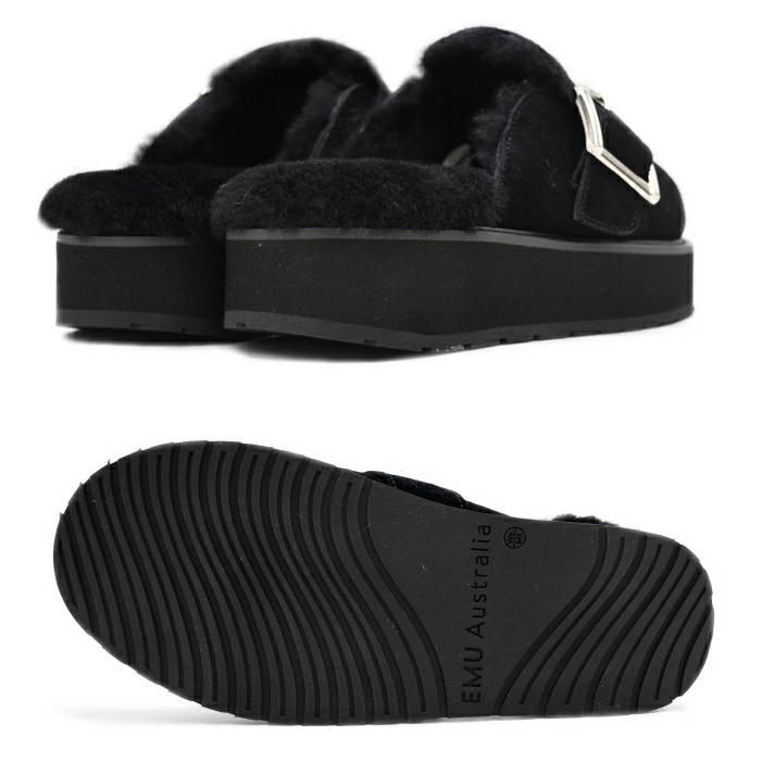 EMU Australia エミュ サボサンダル W13265 Adison シープスキン 厚底 ムートン サンダル  モックシューズ 防寒 保温 ファー ボア EMU Australia（エミュ オーストラリア） エミュ サボサンダル W13265