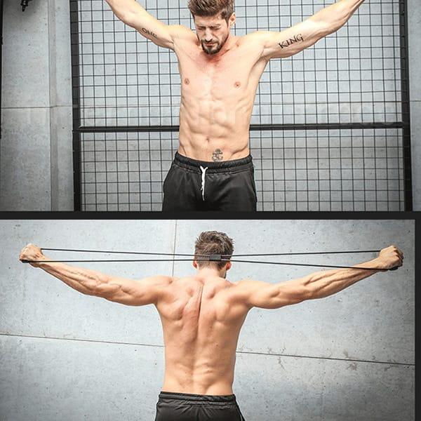 エクササイズグッズ 8の字 トレーニングチューブ ストレッチチューブ