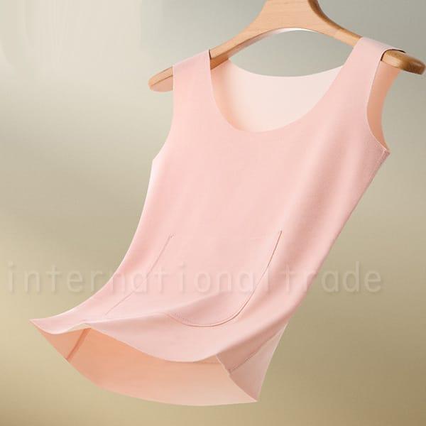 レディースインナー 前後ポケット付きタンクトップ カイロポケット付き