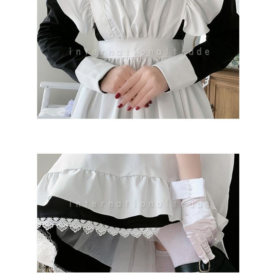 一部Y コスプレ服 ロングメイド ワンピース 半袖 長袖 選べるタイプ