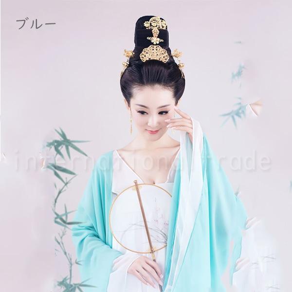 Y コスプレ服 中国古代 韓国風ドレス 漢服風 衣装 レディース ロングドレス 中華風 コスチューム 撮影用 衣装 舞台衣装 ステージ衣装 ダン発表会の画像