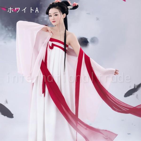 Y コスプレ服 中国古代 韓国風ドレス 漢服風 衣装 レディース ロングドレス 中華風 コスチューム 撮影用 衣装 舞台衣装 ステージ衣装 ダン発表会の画像