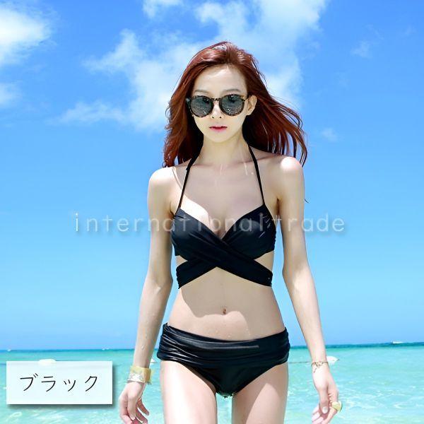 レディース水着 ビキニ クロスデザイン 水着 バンドゥ風 セパレート
