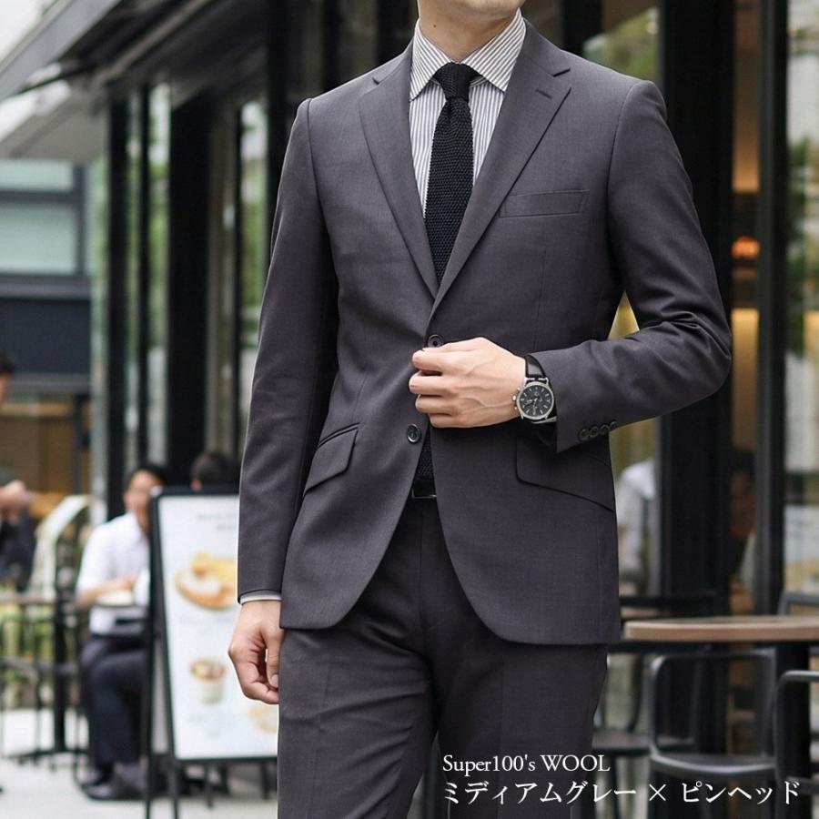 スーツのアウトレット工場 スーツ メンズ Super100's ウール100% 2