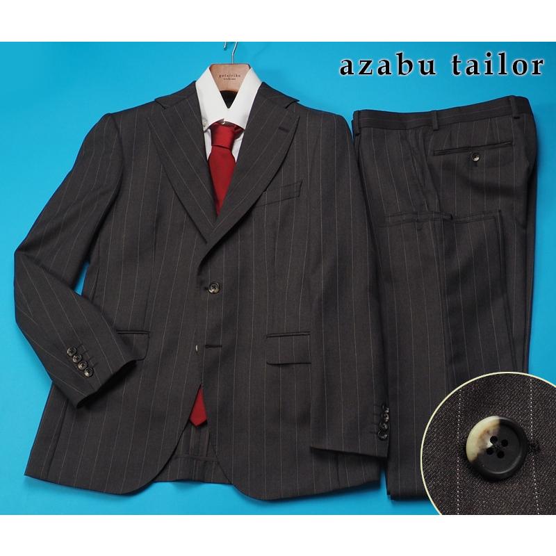 美品】麻布テーラー Grand Marquis 3ピース 46A ネイビー 美品】麻布