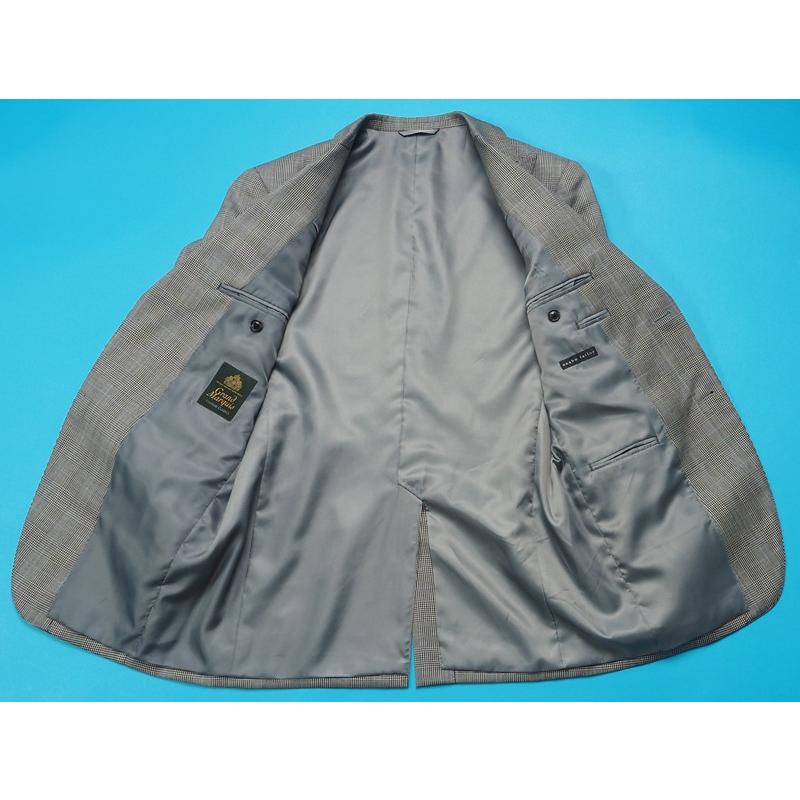 新品サンプル azabu tailor 麻布テーラー 秋冬『GRAND MARQUIS 日本製生地』ウール グレンチェック スリーピーススーツ 46A(A5)灰 0914-046の画像