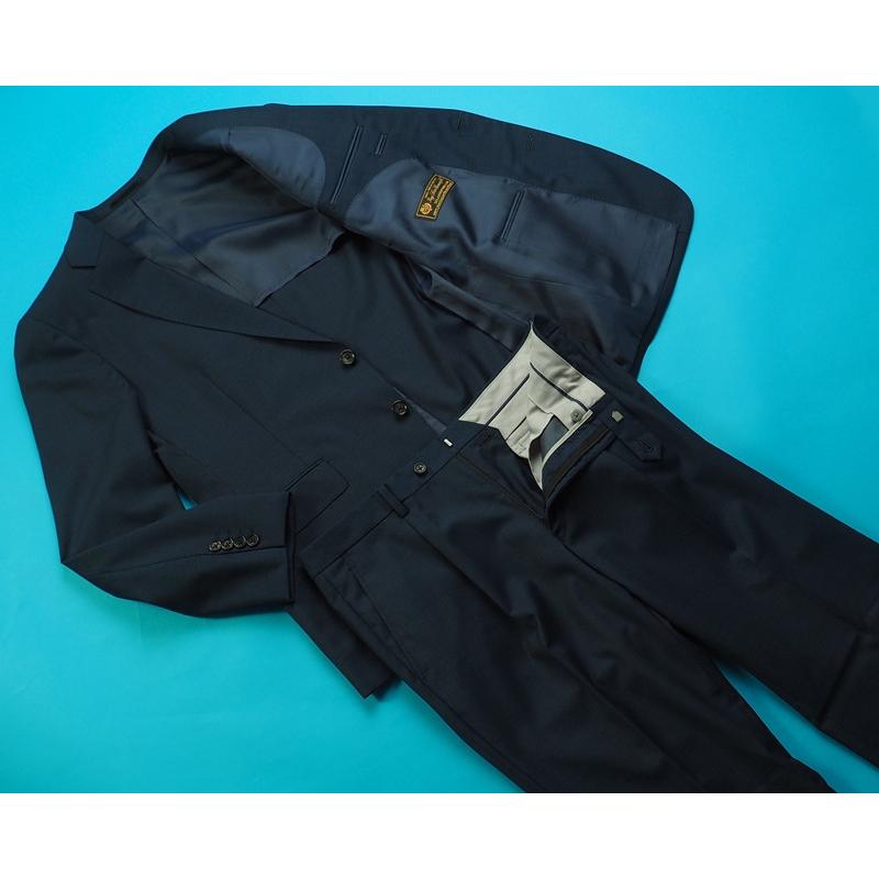 新品 大手百貨店扱い 日本製 春夏『Loro Piana ロロピアーナ ZELANDER DREAM 伊製生地』ウール100% ピンヘッドスーツ BB6紺(21) 10226021の画像