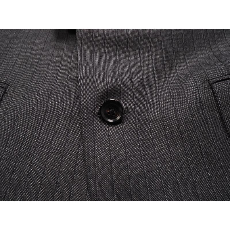 新品20.6万円 大手百貨店扱い 秋冬 日本製『Scabal スキャバル 英国製生地』カシミヤ混 Super120ウール ストライプ スーツA4灰(C) 1200871の画像