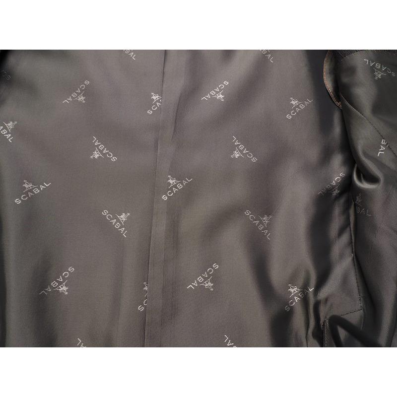 新品20.6万円 大手百貨店扱い 秋冬 日本製『Scabal スキャバル 英国製生地』カシミヤ混 Super120ウール ストライプ スーツA4灰(C) 1200871の画像