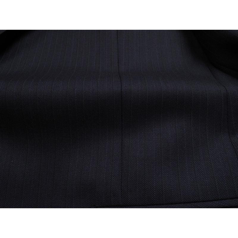 新品20.6万円 大手百貨店扱い 秋冬 日本製『Scabal スキャバル 英国製生地』カシミヤ混 Super120ウール ストライプ スーツA4紺(B) 1201071の画像