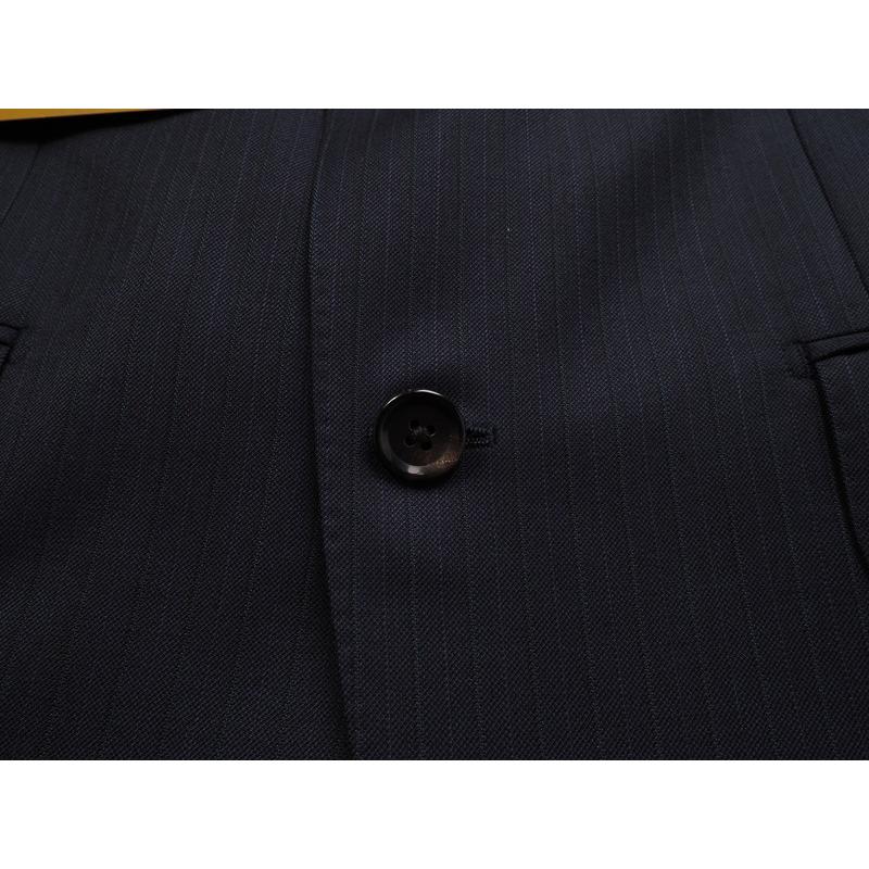 新品20.6万円 大手百貨店扱い 秋冬 日本製『Scabal スキャバル 英国製生地』カシミヤ混 Super120ウール ストライプ スーツA4紺(B) 1201071の画像