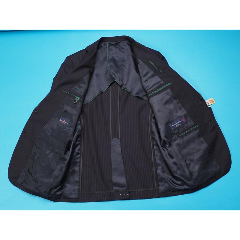新品17.3万円 大手百貨店扱い 春夏『Ermenegildo Zegna ゼニア TROPICAL 伊製生地』ウール100% ストライプ スーツA4紺(B) 1500271の画像