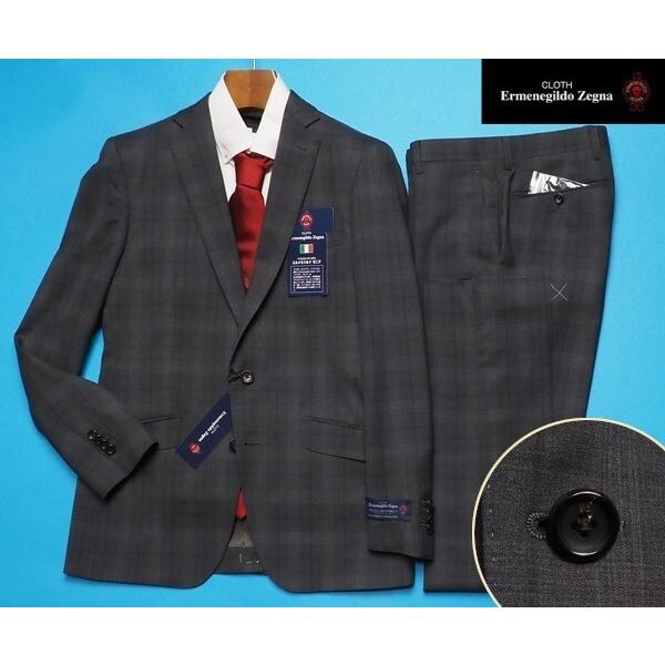 新品17.3万円 大手百貨店扱い 春夏『Ermenegildo Zegna ゼニア COOL EFFECT』ウール100% チェック柄 スーツYA7灰(H) 1505651