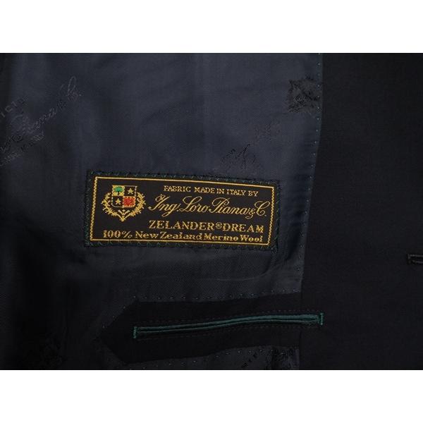 新品12.9万円 大手百貨店扱い 春夏『ロロピアーナ ZELANDER 伊製生地』ウール100% 艶感 ソリッド無地 スーツA7紺(B) 1506471の画像