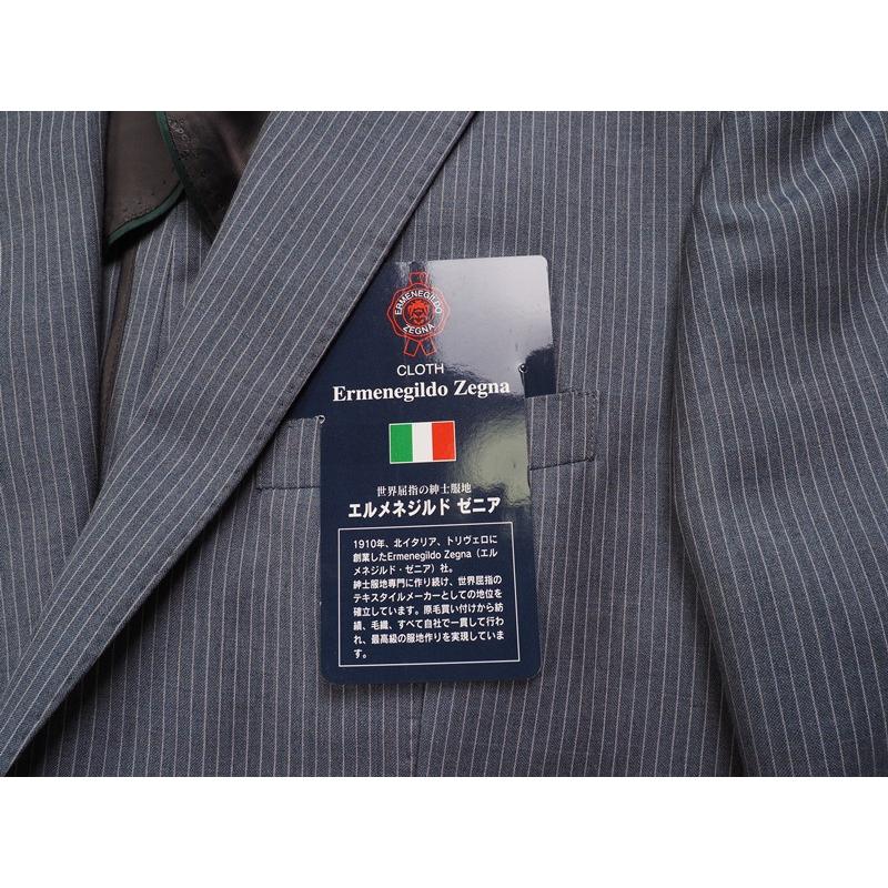 新品19.5万円 大手百貨店扱い 春夏『Ermenegildo Zegna ゼニア TROPICAL 伊製生地』ウール100% ストライプ ツーパンツスーツA4灰(H)1509672の画像