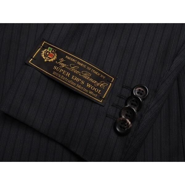 極美品 シンプリシテェ ロロピアーナsuper130 ストライプ ビジネススーツ Simplicité ロロピアーナ ネイビー ストライプ ビジネススーツ